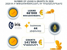 Бизнес-инкубатор IRIS в Армении осуществил в 2020 году инвестиций на сумму в 207 тыс. евро 